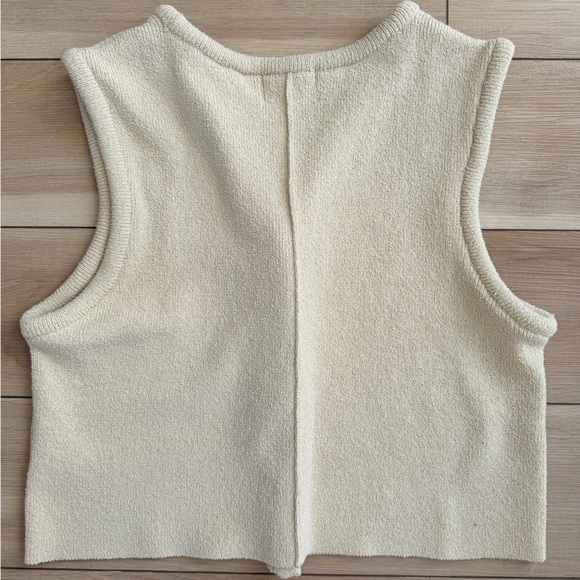 H&M Edition Cream Button-Up Vest - Picture 3 of 5